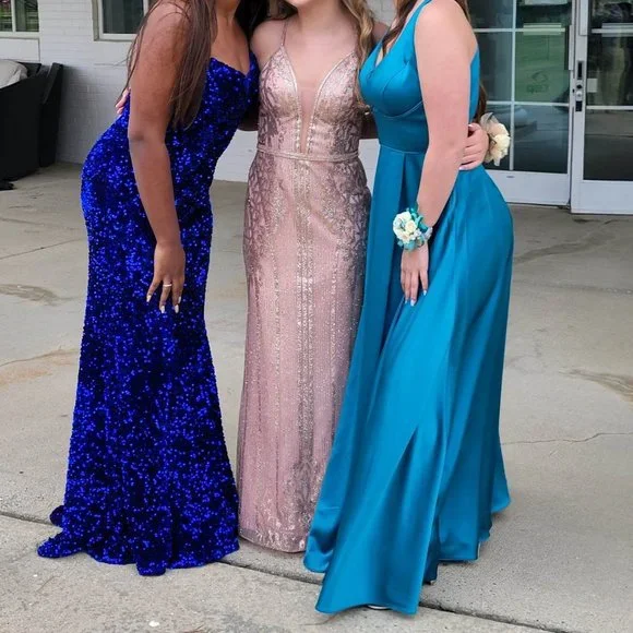 plus size beaded dress Primavera Couture 14074 Curvy Prom Dress Beaded Formal 20 / Ivory/Teal main image 1